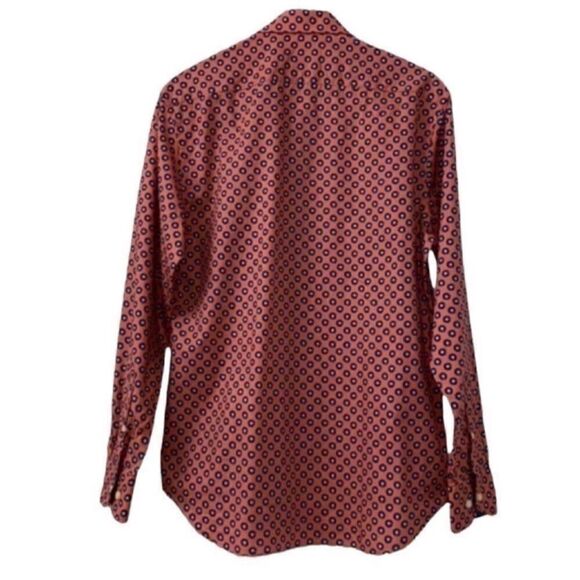 Tailorbyrd Red and Blue Patterned Casual Button Down Shirt - Picture 2 of 6